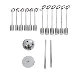 GLOBOSTAR® MILANO 01487 Μοντέρνο Φωτιστικό Οροφής με Ντουί 12 x E27 AC 220-240V IP20 - Ασημί - Μ80 x Π80 x Υ80cm