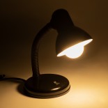 GloboStar® STUDENT 01530 Μοντέρνο Επιτραπέζιο Φωτιστικό Πορτατίφ Μονόφωτο 1 x E27 IP20 Μαύρο Μέταλλο με Μαύρο Πλαστικό - Μ12 x Π12 x Υ32cm