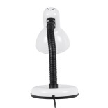 GloboStar® STUDENT 01531 Μοντέρνο Επιτραπέζιο Φωτιστικό Πορτατίφ Μονόφωτο 1 x E27 IP20 Λευκό Μέταλλο με Μαύρο Πλαστικό - Μ12 x Π12 x Υ32cm