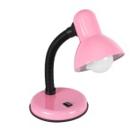 GloboStar® STUDENT 01534 Μοντέρνο Επιτραπέζιο Φωτιστικό Πορτατίφ Μονόφωτο 1 x E27 IP20 Ροζ Μέταλλο με Μαύρο Πλαστικό - Μ12 x Π12 x Υ32cm