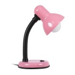 GloboStar® STUDENT 01534 Μοντέρνο Επιτραπέζιο Φωτιστικό Πορτατίφ Μονόφωτο 1 x E27 IP20 Ροζ Μέταλλο με Μαύρο Πλαστικό - Μ12 x Π12 x Υ32cm