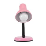GloboStar® STUDENT 01534 Μοντέρνο Επιτραπέζιο Φωτιστικό Πορτατίφ Μονόφωτο 1 x E27 IP20 Ροζ Μέταλλο με Μαύρο Πλαστικό - Μ12 x Π12 x Υ32cm