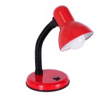 GloboStar® STUDENT RED 01535 Μοντέρνο Επιτραπέζιο Φωτιστικό Γραφείου Μονόφωτο 1 x E27 IP20 Κόκκινο Μέταλλο με Μαύρο Πλαστικό - Μ12 x Π12 x Υ32cm