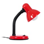 GloboStar® STUDENT RED 01535 Μοντέρνο Επιτραπέζιο Φωτιστικό Γραφείου Μονόφωτο 1 x E27 IP20 Κόκκινο Μέταλλο με Μαύρο Πλαστικό - Μ12 x Π12 x Υ32cm