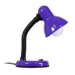 GloboStar® STUDENT 01537 Μοντέρνο Επιτραπέζιο Φωτιστικό Πορτατίφ Μονόφωτο 1 x E27 IP20 Μωβ Μέταλλο με Μαύρο Πλαστικό - Μ12 x Π12 x Υ32cm
