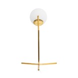 GloboStar® ELFIS GOLD 01551 Μοντέρνο Επιτραπέζιο Φωτιστικό Πορτατίφ Μονόφωτο 1 x E27 Χρυσό Μεταλλικό με Λευκό Γυαλί Μπάλα Φ15 x Υ53cm