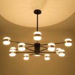 GloboStar® ORNATE 01553 Φωτιστικό Οροφής LED 104W lm 360° AC 220-240V IP20 Φυσικό Λευκό 4500k Μαύρο & Χάλκινο Μέταλλο με Λευκό Πλαστικό - Μ65 x Π65 x Υ70cm - 2 Xρόνια Εγγύηση