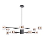 GloboStar® ORNATE 01553 Φωτιστικό Οροφής LED 104W lm 360° AC 220-240V IP20 Φυσικό Λευκό 4500k Μαύρο & Χάλκινο Μέταλλο με Λευκό Πλαστικό - Μ65 x Π65 x Υ70cm - 2 Xρόνια Εγγύηση
