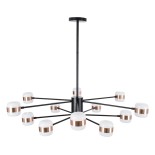 GloboStar® ORNATE 01553 Φωτιστικό Οροφής LED 104W lm 360° AC 220-240V IP20 Φυσικό Λευκό 4500k Μαύρο & Χάλκινο Μέταλλο με Λευκό Πλαστικό - Μ65 x Π65 x Υ70cm - 2 Xρόνια Εγγύηση