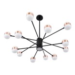 GloboStar® ORNATE 01553 Φωτιστικό Οροφής LED 104W lm 360° AC 220-240V IP20 Φυσικό Λευκό 4500k Μαύρο & Χάλκινο Μέταλλο με Λευκό Πλαστικό - Μ65 x Π65 x Υ70cm - 2 Xρόνια Εγγύηση