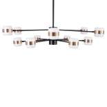 GloboStar® ORNATE 01553 Φωτιστικό Οροφής LED 104W lm 360° AC 220-240V IP20 Φυσικό Λευκό 4500k Μαύρο & Χάλκινο Μέταλλο με Λευκό Πλαστικό - Μ65 x Π65 x Υ70cm - 2 Xρόνια Εγγύηση
