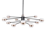 GloboStar® ORNATE 01553 Φωτιστικό Οροφής LED 104W lm 360° AC 220-240V IP20 Φυσικό Λευκό 4500k Μαύρο & Χάλκινο Μέταλλο με Λευκό Πλαστικό - Μ65 x Π65 x Υ70cm - 2 Xρόνια Εγγύηση