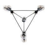 GLOBOSTAR® SENTINEL 01636 Μοντέρνο Φωτιστικό Οροφής με Ντουί 10 x E27 AC 220-240V IP20 - Μαύρο & Διάφανο - Μ105 x Π80 x Υ90cm