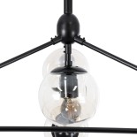 GLOBOSTAR® SENTINEL 01636 Μοντέρνο Φωτιστικό Οροφής με Ντουί 10 x E27 AC 220-240V IP20 - Μαύρο & Διάφανο - Μ105 x Π80 x Υ90cm