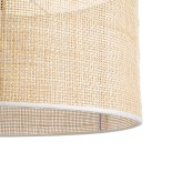 GloboStar® YOTTO 01822 Boho Κρεμαστό Φωτιστικό Καπέλο Μονόφωτο 1 x E27 IP20 Μπεζ Ρατάν - Μ55 x Π55 x Y30cm