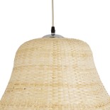 GloboStar® JUNIPER 02047 Boho Κρεμαστό Φωτιστικό Πλέγμα Μονόφωτο 1 x E27 IP20 Μπεζ Ξύλο - Μ100 x Π100 x Υ90cm