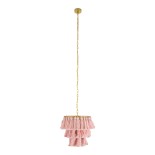 GLOBOSTAR® MISSOULA 02086 Boho Κρεμαστό Φωτιστικό Οροφής με Ντουί 1 x E27 AC 220-240V IP20 - Ροζ & Χρυσό - Μ30 x Π30 x Υ40cm