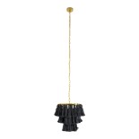 GLOBOSTAR® MISSOULA 02087 Boho Κρεμαστό Φωτιστικό Οροφής με Ντουί 1 x E27 AC 220-240V IP20 - Μαύρο & Χρυσό - Μ30 x Π30 x Υ40cm