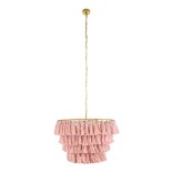 GLOBOSTAR® MISSOULA 02090 Boho Κρεμαστό Φωτιστικό Οροφής με Ντουί 1 x E27 AC 220-240V IP20 - Ροζ & Χρυσό - Μ60 x Π60 x Υ40cm