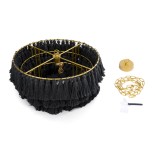 GLOBOSTAR® MISSOULA 02091 Boho Κρεμαστό Φωτιστικό Οροφής με Ντουί 1 x E27 AC 220-240V IP20 - Μαύρο & Χρυσό - Μ60 x Π60 x Υ40cm