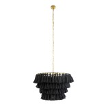 GLOBOSTAR® MISSOULA 02091 Boho Κρεμαστό Φωτιστικό Οροφής με Ντουί 1 x E27 AC 220-240V IP20 - Μαύρο & Χρυσό - Μ60 x Π60 x Υ40cm