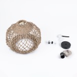 GLOBOSTAR® ECUADOR 02115 Boho Κρεμαστό Φωτιστικό Οροφής με Ντουί 1 x E27 AC 220-240V IP20 - Μπεζ - Μ35 x Π35 x Υ28cm