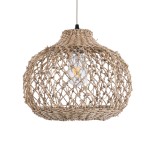 GLOBOSTAR® ECUADOR 02115 Boho Κρεμαστό Φωτιστικό Οροφής με Ντουί 1 x E27 AC 220-240V IP20 - Μπεζ - Μ35 x Π35 x Υ28cm
