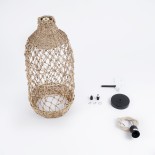 GLOBOSTAR® ECUADOR 02116 Boho Κρεμαστό Φωτιστικό Οροφής με Ντουί 1 x E27 AC 220-240V IP20 - Μπεζ - Μ23 x Π23 x Υ50cm