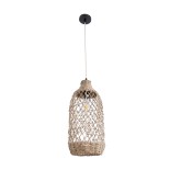 GLOBOSTAR® ECUADOR 02116 Boho Κρεμαστό Φωτιστικό Οροφής με Ντουί 1 x E27 AC 220-240V IP20 - Μπεζ - Μ23 x Π23 x Υ50cm
