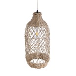 GLOBOSTAR® ECUADOR 02116 Boho Κρεμαστό Φωτιστικό Οροφής με Ντουί 1 x E27 AC 220-240V IP20 - Μπεζ - Μ23 x Π23 x Υ50cm