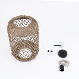 GLOBOSTAR® ECUADOR 02117 Boho Κρεμαστό Φωτιστικό Οροφής με Ντουί 1 x E27 AC 220-240V IP20 - Μπεζ - Μ28 x Π28 x Υ40cm
