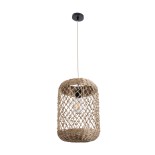GLOBOSTAR® ECUADOR 02117 Boho Κρεμαστό Φωτιστικό Οροφής με Ντουί 1 x E27 AC 220-240V IP20 - Μπεζ - Μ28 x Π28 x Υ40cm
