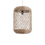 GLOBOSTAR® ECUADOR 02117 Boho Κρεμαστό Φωτιστικό Οροφής με Ντουί 1 x E27 AC 220-240V IP20 - Μπεζ - Μ28 x Π28 x Υ40cm