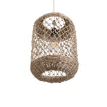 GLOBOSTAR® ECUADOR 02117 Boho Κρεμαστό Φωτιστικό Οροφής με Ντουί 1 x E27 AC 220-240V IP20 - Μπεζ - Μ28 x Π28 x Υ40cm