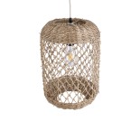 GLOBOSTAR® ECUADOR 02117 Boho Κρεμαστό Φωτιστικό Οροφής με Ντουί 1 x E27 AC 220-240V IP20 - Μπεζ - Μ28 x Π28 x Υ40cm