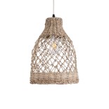 GLOBOSTAR® ECUADOR 02118 Boho Κρεμαστό Φωτιστικό Οροφής με Ντουί 1 x E27 AC 220-240V IP20 - Μπεζ - Μ25 x Π25 x Υ35cm
