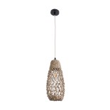GLOBOSTAR® ECUADOR 02119 Boho Κρεμαστό Φωτιστικό Οροφής με Ντουί 1 x E27 AC 220-240V IP20 - Μπεζ - Μ15 x Π15 x Υ35cm