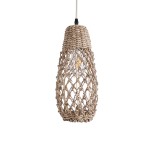 GLOBOSTAR® ECUADOR 02119 Boho Κρεμαστό Φωτιστικό Οροφής με Ντουί 1 x E27 AC 220-240V IP20 - Μπεζ - Μ15 x Π15 x Υ35cm