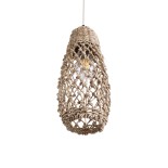 GLOBOSTAR® ECUADOR 02119 Boho Κρεμαστό Φωτιστικό Οροφής με Ντουί 1 x E27 AC 220-240V IP20 - Μπεζ - Μ15 x Π15 x Υ35cm