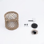 GLOBOSTAR® ECUADOR 02120 Boho Κρεμαστό Φωτιστικό Οροφής με Ντουί 1 x E27 AC 220-240V IP20 - Μπεζ - Μ20 x Π20 x Υ20cm