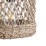 GLOBOSTAR® ECUADOR 02120 Boho Κρεμαστό Φωτιστικό Οροφής με Ντουί 1 x E27 AC 220-240V IP20 - Μπεζ - Μ20 x Π20 x Υ20cm
