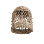 GLOBOSTAR® ECUADOR 02121 Boho Κρεμαστό Φωτιστικό Οροφής με Ντουί 1 x E27 AC 220-240V IP20 - Μπεζ - Μ20 x Π20 x Υ25cm