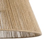 GloboStar® BISBEE 02205 Boho Κρεμαστό Φωτιστικό Καπέλο Μονόφωτο 1 x E27 IP20 Μπεζ Σχοινί - Μ80 x Π80 x Υ48cm