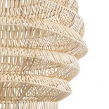 GloboStar® OREGON 02206 Boho Κρεμαστό Φωτιστικό Πλέγμα Μονόφωτο 1 x E27 IP20 Μπεζ Ρατάν - Μ60 x Π60 x Υ56cm