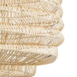 GloboStar® OREGON 02207 Boho Κρεμαστό Φωτιστικό Πλέγμα Μονόφωτο 1 x E27 IP20 Μπεζ Ρατάν - Μ80 x Π80 x Υ65cm