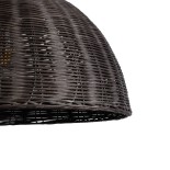 GloboStar® MONTANA 02381 Boho Κρεμαστό Φωτιστικό Καμπάνα Μονόφωτο 1 x E27 IP20 Καφέ Ξύλο - Μ50 x Π50 x Υ25cm