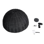 GLOBOSTAR® MONTANA 02383 Boho Κρεμαστό Φωτιστικό Οροφής με Ντουί 1 x E27 AC 220-240V IP20 - Μαύρο - Μ50 x Π50 x Υ25cm