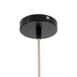 GloboStar® BRAVADO 02386 Boho Κρεμαστό Φωτιστικό Καπέλο Μονόφωτο 1 x E27 IP20 Καφέ & Μπεζ Ξύλο - Μ40 x Π40 x Υ35cm