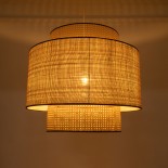 GLOBOSTAR® BRAVADO 02387 Boho Κρεμαστό Φωτιστικό Οροφής με Ντουί 1 x E27 AC 220-240V IP20 - Μπεζ - Μ70 x Π70 x Υ58cm