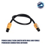 SPARE PART 41035 POWER CABLE 75CM LENGTH WITH MALE AND FEMALE POWERCON CONNECTORS OUTDOOR